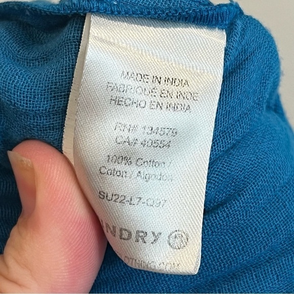 Sundry spag strap jumpsuit blue size 1 made with organic cotton wide leg - Picture 2 of 14